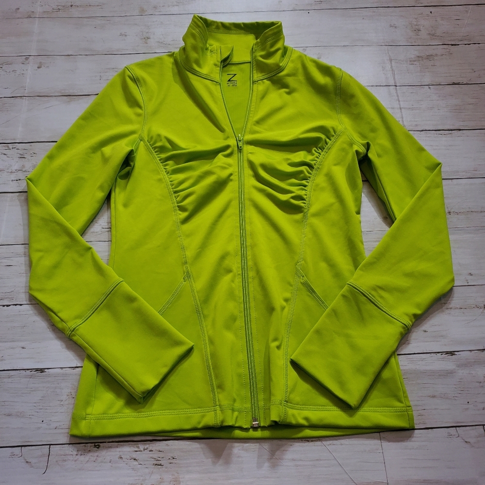 Z by zella lime neon green athletic zip jacket